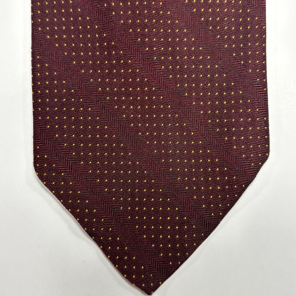 Brooks Brothers Tie Burgundy Red Silk Dotted Striped Preppy Money Vintage 90s